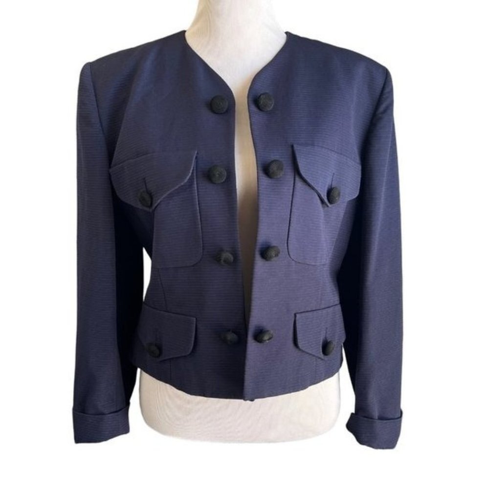Moschino Milano Blue Open Blazer Jacket Size 12